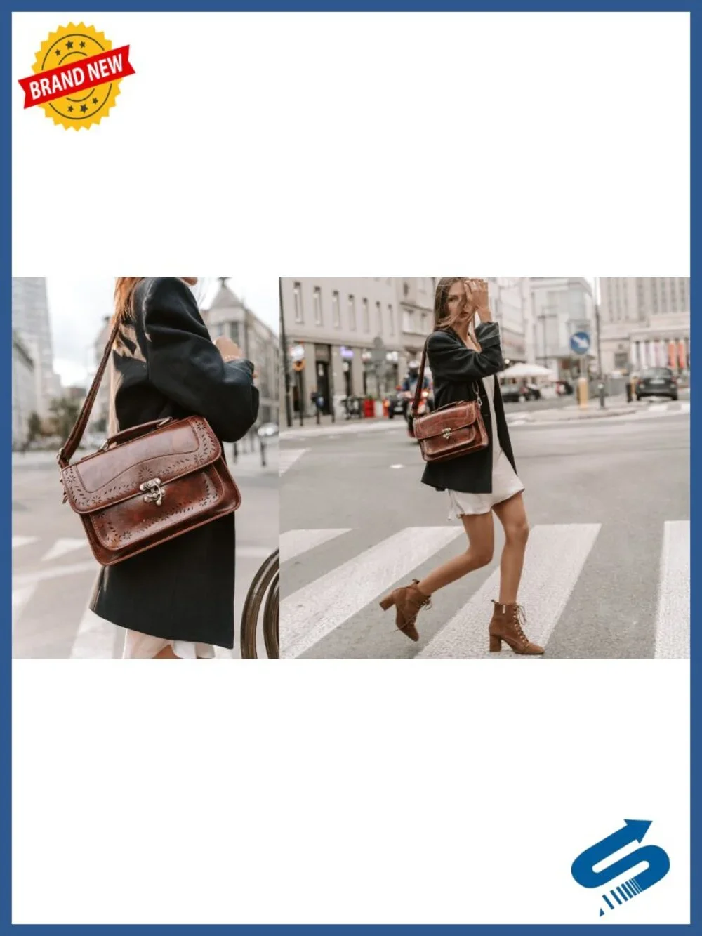 Women PU Leather Satchel Crossbody Messenger Bag Work Bag